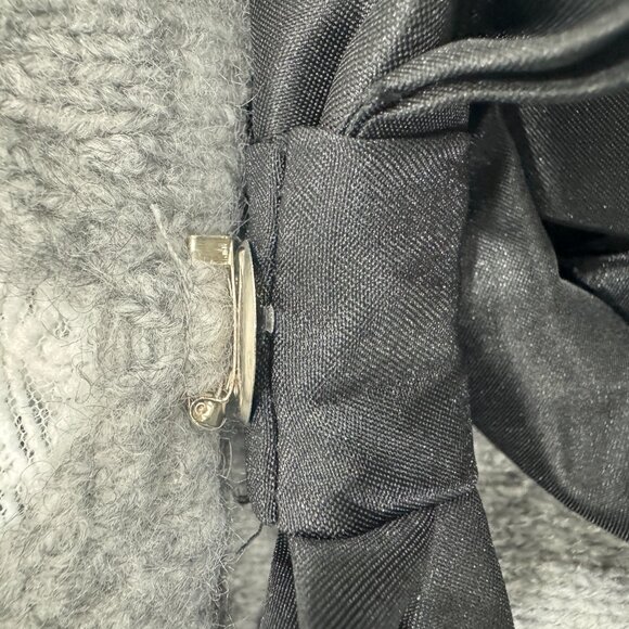 Commense Lace Trim Bow-Decor Draped Oversized Sweater NWT, Size S - Picture 10 of 17